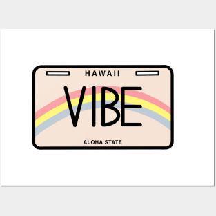 “Vibe” Hawaii License Plate Posters and Art